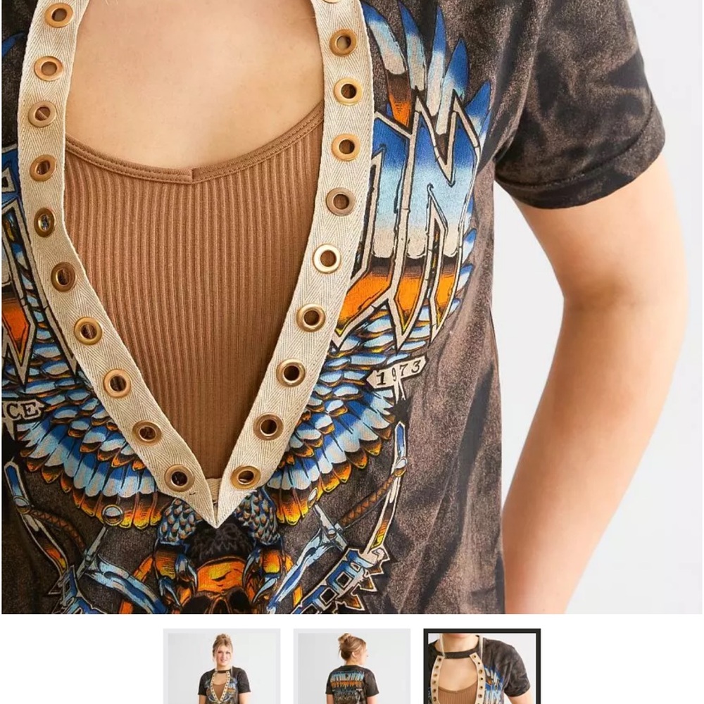 Affliction Black and Blue Graphic Tee